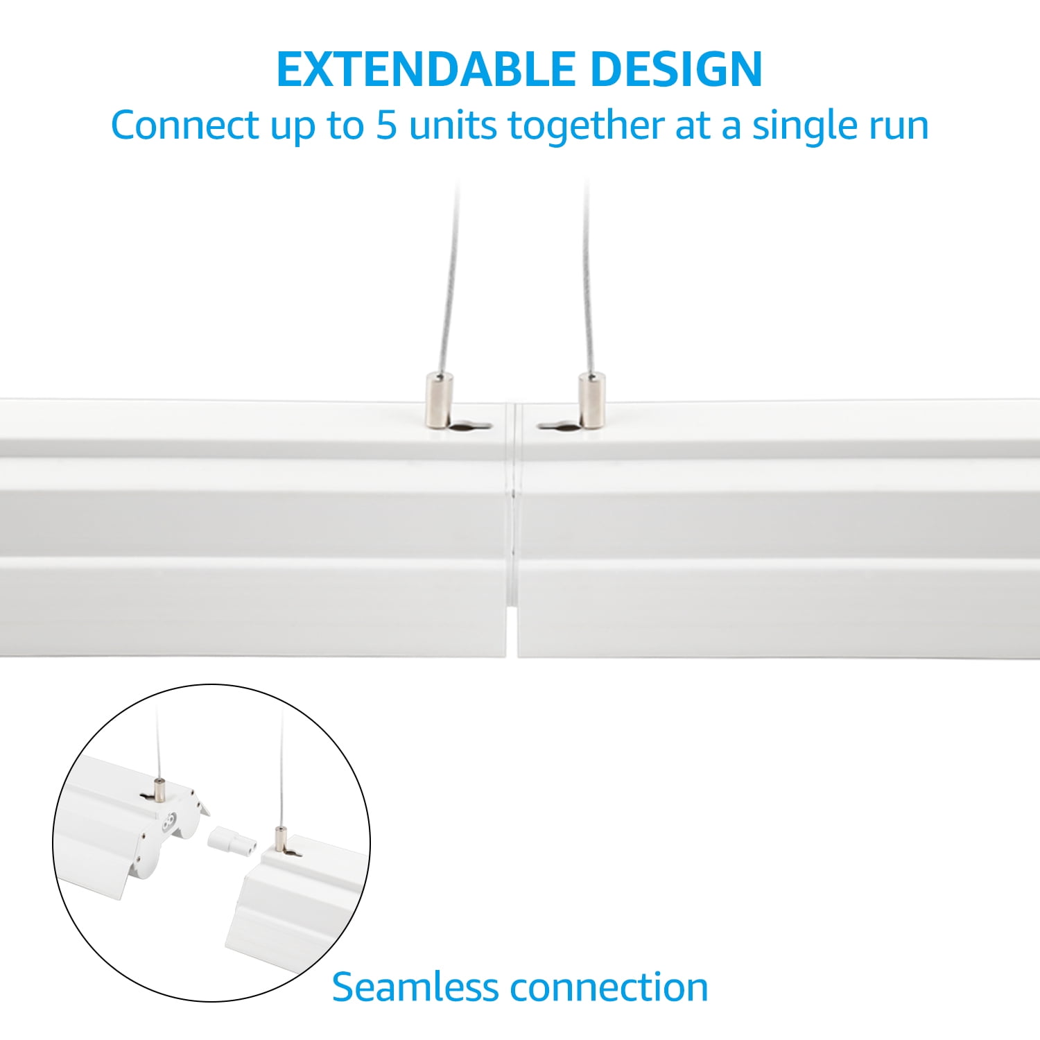 LEONLITE 8 Pack 40W 4ft Linkable LED Utility Shop Lights, Double-Tube T8 LED, 4000lm 120W Equivalent for Garage, Workbench, Basement, Warehouse, 5000K Daylight