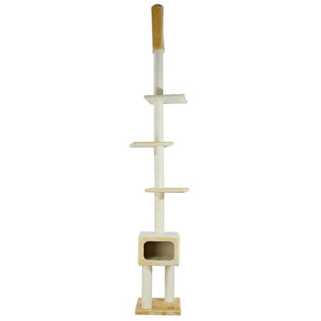 UPC: 4047974435212 | TRIXIE Santander Plush & Sisal Adjustable 96 -108 Cat Tower with Scratching Posts Condo