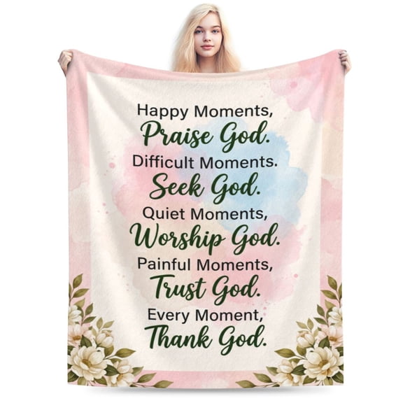 Christian Gifts for Women Faith, Inspirational Religious Spiritual Gifts, Baptism Gifts for Adults, Soft Throw Blankets for Women Men, First Holy Communion Gifts 50x40