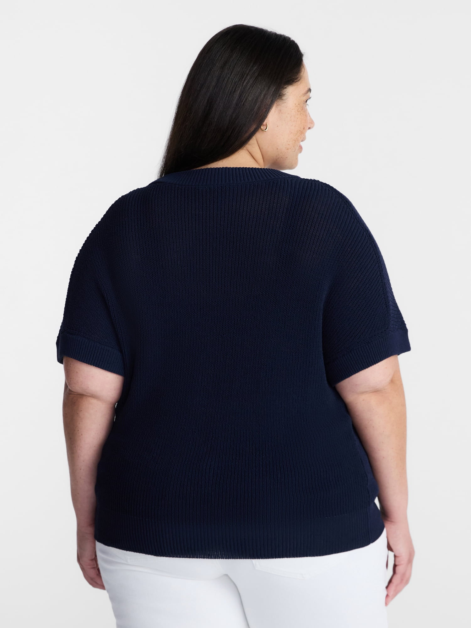 Terra and Sky Woman's Plus Dolman Crewneck Sweater, Sizes 0X-5X