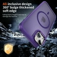 thumbnail image 6 of Dteck Magnetic Case for iPhone 14 & iPhone 13 6.1 Inch Compatible with MagSafe & Magnetic Car Phone Mount, Slim Translucent Matte Shockproof with Anti-Fingerprint Phone Case,Purple, 6 of 8