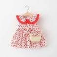 thumbnail image 4 of naisibaby Toddler Baby Girls Summer Cute Printed Skirt, Strap Sleeveless Cotton Dress Red 12-18 Months, 4 of 9
