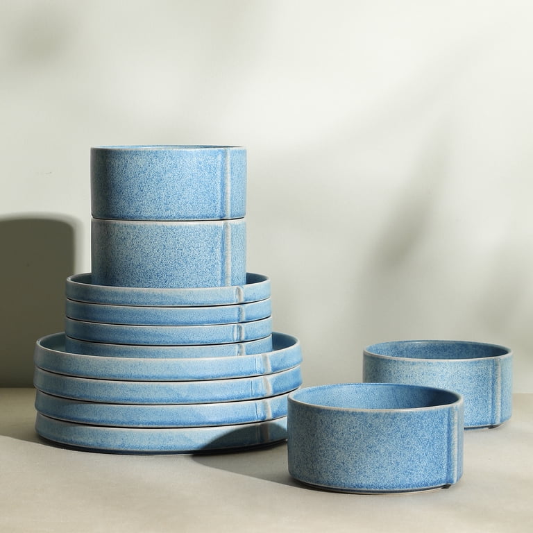 Bao Stoneware Dinnerware Set, 24-Piece, Blue photo 3