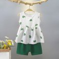 thumbnail image 2 of Toddler Girl Short Set Toddler Girls 2 Piece Outfits Cute Heart Print Sleeveless Babydoll Top & Shorts Matching Sets 0-8 Years Toddler Girl Summer Clothes, 2 of 4