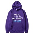 thumbnail image 3 of Sudadera cómoda Gibobby para Mujer con capucha y estampado de letras Manga larga con bolsillos Morado XL, 3 of 4