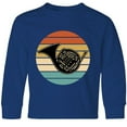 thumbnail image 3 of Inktastic French Horn Retro Music Sunset Long Sleeve Youth T-Shirt, 3 of 5