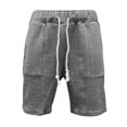 thumbnail image 4 of Heavyweight Knitted Shorts for Men Summer Casual Elastic Waist Jacquard Straight Leg Shorts with Pockets, 4 of 5