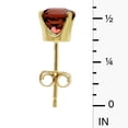 thumbnail image 4 of 5 mm Natural Round Garnet Stud Earrings Set in 14k Yellow Gold, 4 of 6