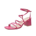 thumbnail image 2 of Summer Saving Clearance! Tuobarr Womens Dress Heels Women's High Heels Comfortable Slippers Thick Heels Square Toe Casual Sandals Hot Pink US Size 5.5, 2 of 5