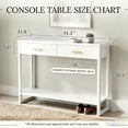 thumbnail image 4 of Modern White Console Table with Smart Foot-Sensor Light, 2 Drawers and Open Shelf, Narrow Entryway Sofa Table with Gold Handles Living Room, 4 of 10