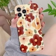 thumbnail image 2 of Retro Oil Paiting Flowers Water Ripple Soft Phone Case Compatible with iPhone Case (Yellow,iPhone 13), 2 of 6