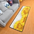 thumbnail image 3 of SKYSONIC 2X6 Feet Ornamental Sunflowers Blooming Runner Rug with Rubber Backing, White Wooden Non Slip Entryway Rug Runner Washable Soft Area Rug Carpet for Hallway Bedroom Kitchen Decor, 3 of 6