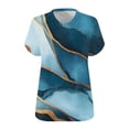 thumbnail image 5 of Puntoco Liquidación de blusas cortas para mujer, camiseta básica de verano de color sólido con cuello en V y manga corta con estampado de talla grande para mujer, 5 of 5