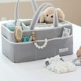 thumbnail image 4 of Lily Miles Baby Diaper Caddy Organizer for Changing Table - Unisex Baby Shower Gift - Newborn Essentials - Baby Organizer Basket (Gray/Mint, Large), 4 of 18