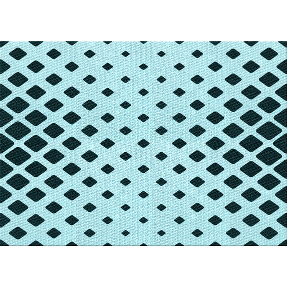 Ahgly Company Machine Washable Indoor Rectangle Transitional Electric Blue Area Rugs, 5' x 8'
