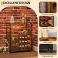 thumbnail image 3 of Ourlova 3-Tier Wine Bar Cabinet with Detachable Wine Rack and Storage Space Buffet Cabinet with Glass Holder and Mesh Door for Kitchen Living Room and Bar Rustic Brown, 3 of 6