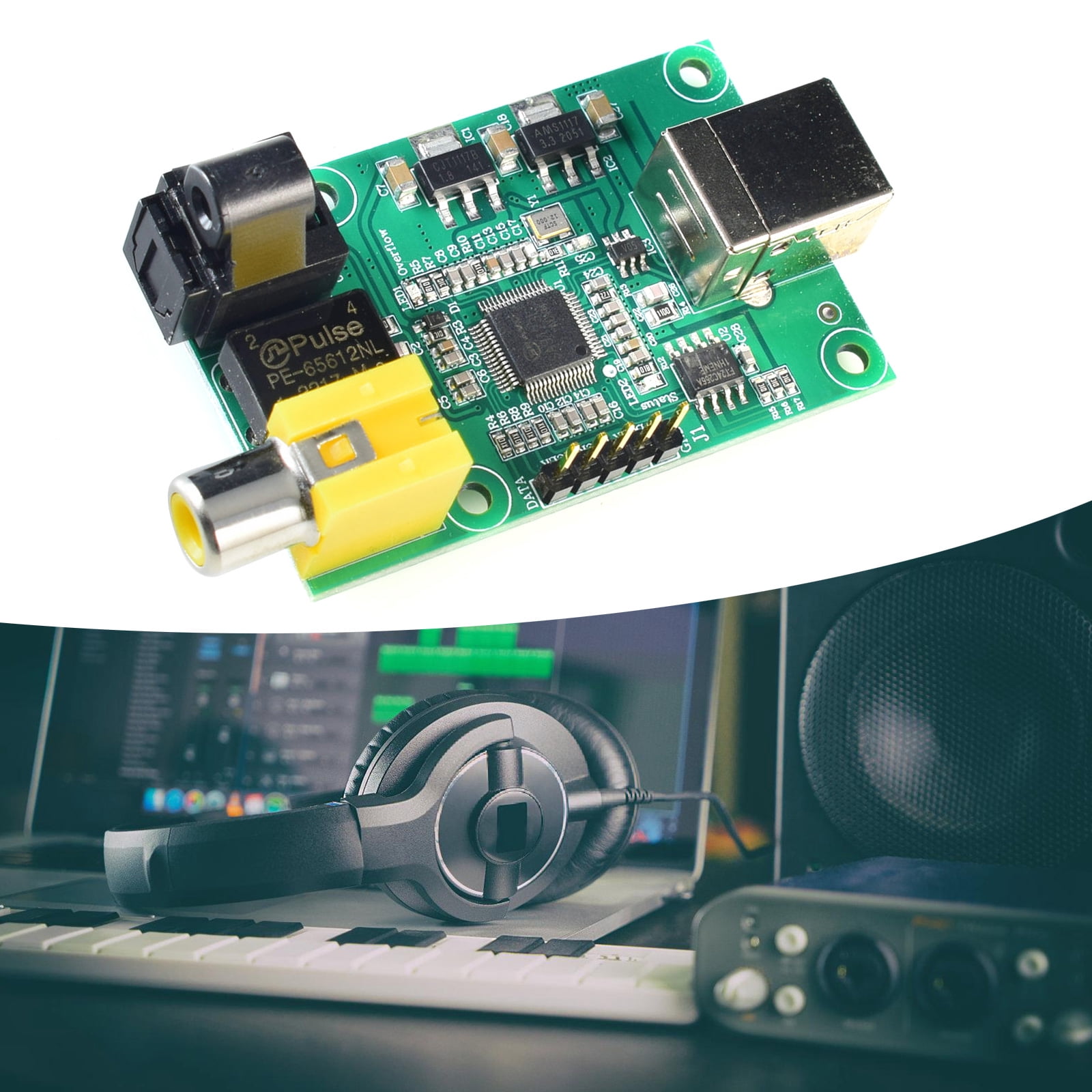 HEMLBOYW LJMSA9123 USB To SPDIF Optical I2S Auditory Controller High Resolution 24BIT 192KHz PCM Output For Professional Use