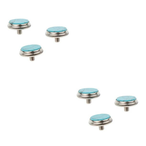Greeniant 3 botones de pieza de reparación de trompeta para instrumentos musicales. 3 piezas azul turquesa 2piezas