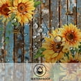 thumbnail image 5 of Sunflower Extra Long Shower Curtain, Spring Floral Farmhouse Retro Plant Dragonfly Bee Botanical Durable Waterproof Fabric Machine Washable with Hooks for Bathroom Bathtub Decor 72Wx78H, 5 of 6
