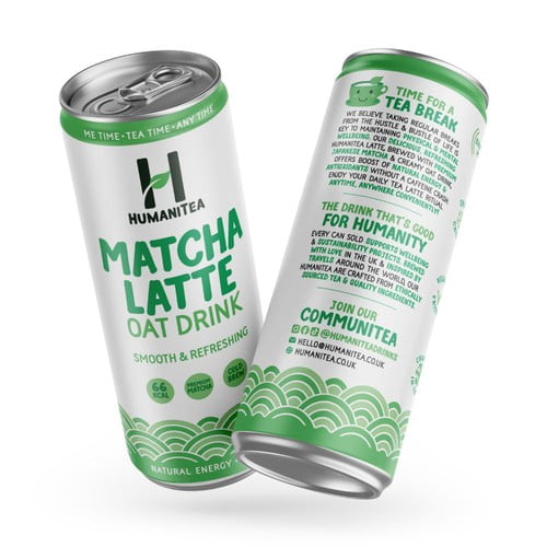 HumaniTea Cold Brew Matcha Latte Oat Drink 250ml, British Import (Pack of 3)