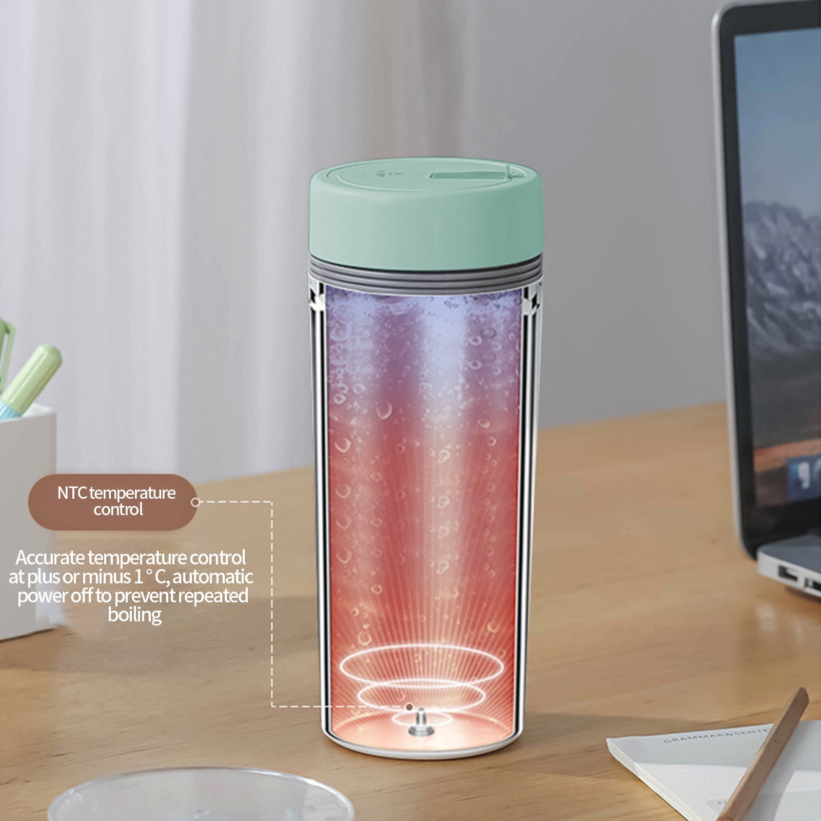 Gnmfd 3-in-1 Mini Car Kettle Portable Electric Tea Coffee Water Heater, Fast Boil Travel Kettle with Auto Shut Off for Office Hotel Outdoor