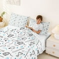 thumbnail image 3 of jejeloiu Baseball Sport Games Full Size Sheets,White Gray Bed Sheets For Boys Kids 4 Pieces, 3 of 6