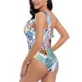 thumbnail image 4 of Gukieu Cactus Print One-shoulder Ruffled One-piece Swimsuit with Removable Chest Pads and Tummy-control Swimsuit for Women-X-Large, 4 of 6