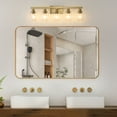 thumbnail image 3 of ACE-LIGHTS,Modern 5-Lights Vanity Bathroom Mirror Light with Clear Glass Shades(Bulbs Not Included),Contemporary Wall Sconce for Bathroom,Dressing Room,Bedroom,Living Room(Golden), 3 of 10