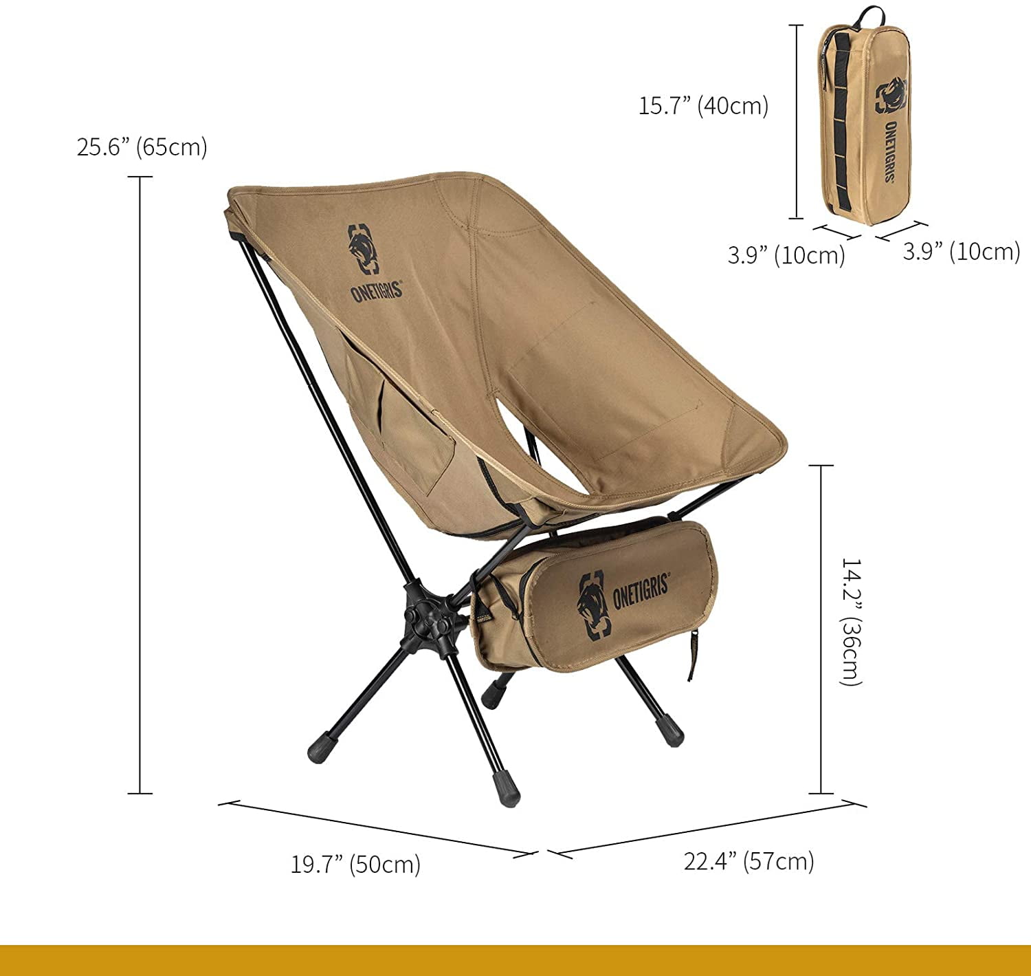 OneTigris Camping Chair Backpacking , 330 lbs Capacity, Heavy Duty Compact  Portable Folding Chair for Camping Hiking Gardening Travel Beach Picnic  Lightweight 
