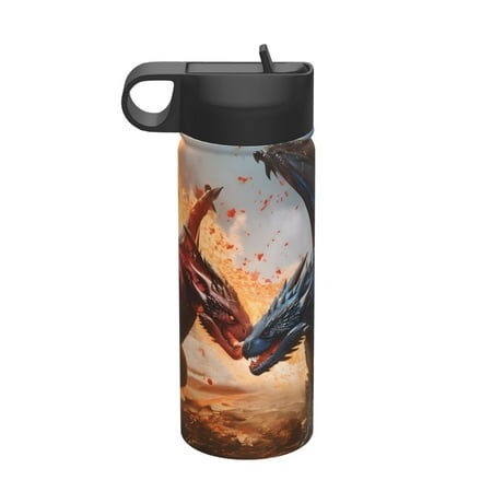 

Zeuib Lava Dragon Print 18oz Sports Insulated Kettle Insulated Cups With Handle Sports Water Kettle Water Bottle Insulated