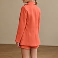 thumbnail image 5 of Wxolcjlv Girls Formal Outfits Solid Color Button Lapel Blazer Baggy Shorts Sets, Sizes 3-14, 5 of 7