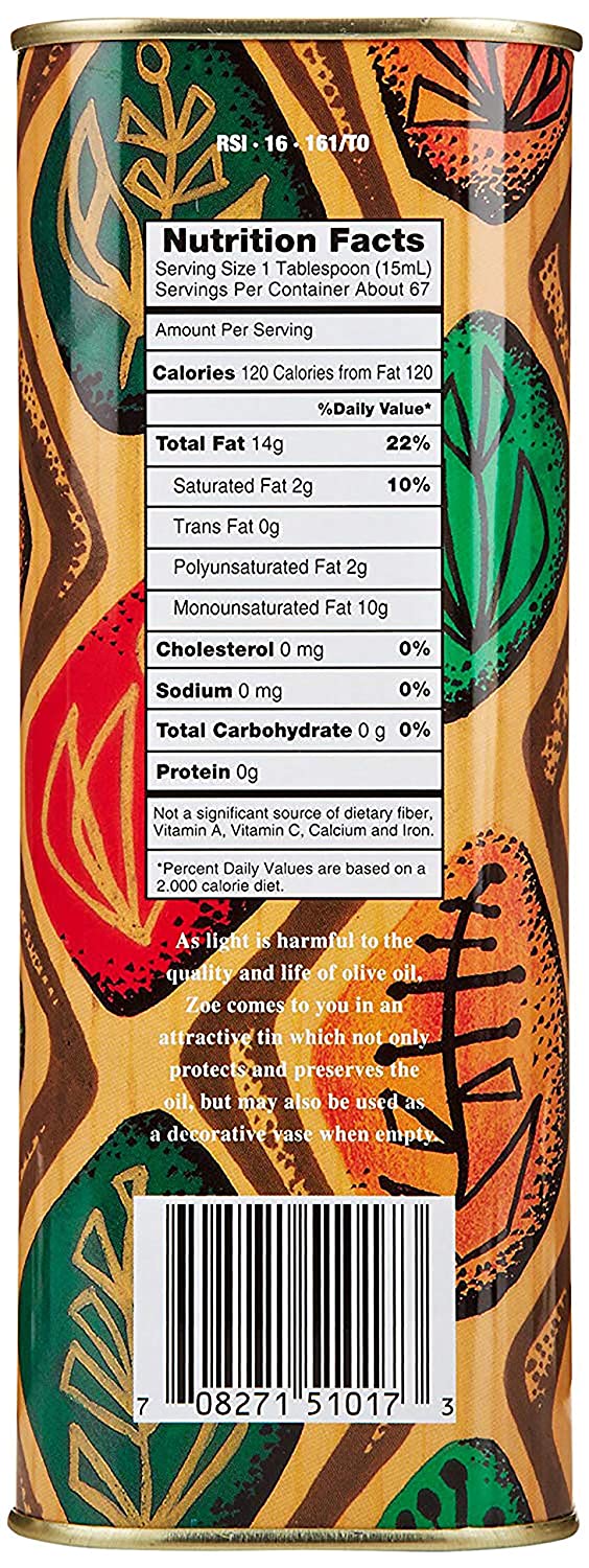 Zoe - Extra Virgin Olive Oil - Case of 6 - 1 Liter