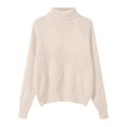 thumbnail image 4 of XIYON Sweaters for Women Elegant Turtleneck Pullover Sweater Fall Winter Color Block Thickened Loose Outerwear Sweater, 4 of 5