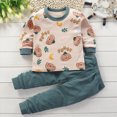 thumbnail image 2 of NOLDARES Infant Baby Boy Fall Winter Clothes Outfit Hooded Long Sweatshirt Pant Set Toddler Baby Boy Fall Outfits Long Sleeve Shirt Pants Set(M547-AG), 2 of 6