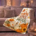 thumbnail image 6 of Pumpkin Spice Mood Illustration Autumn Maple Leaf, Cozy Friendship Quote Scene, Warm Flannel Blanket for Living Room and Reading Nook, Art Lovers Thanksgiving Gift, Artistic Home Decor, 6 of 9