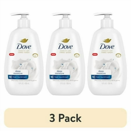 (3 pack) Dove Liquid Hand Wash Deep Moisture More Moisturizing than Leading Ordinary Hand Soap, 12 oz