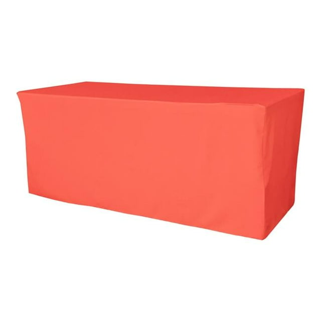 LA Linen TCpop-fit-72x24x30-CoralP55 2.1 lbs Polyester Nappe Équipée & 44; Corail