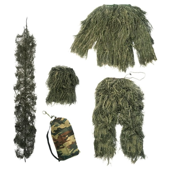 koolsoo Teen Ghillie Suit Lightweight Hunting suits for Woodland Clothes Green Green 110~140CM