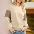 thumbnail image 6 of HAiming Womens Casual Oversized Sweatshirt Long Sleeve Crew Neck Color Block Pullover Tops Side Slit Trendy Clothes, 6 of 6
