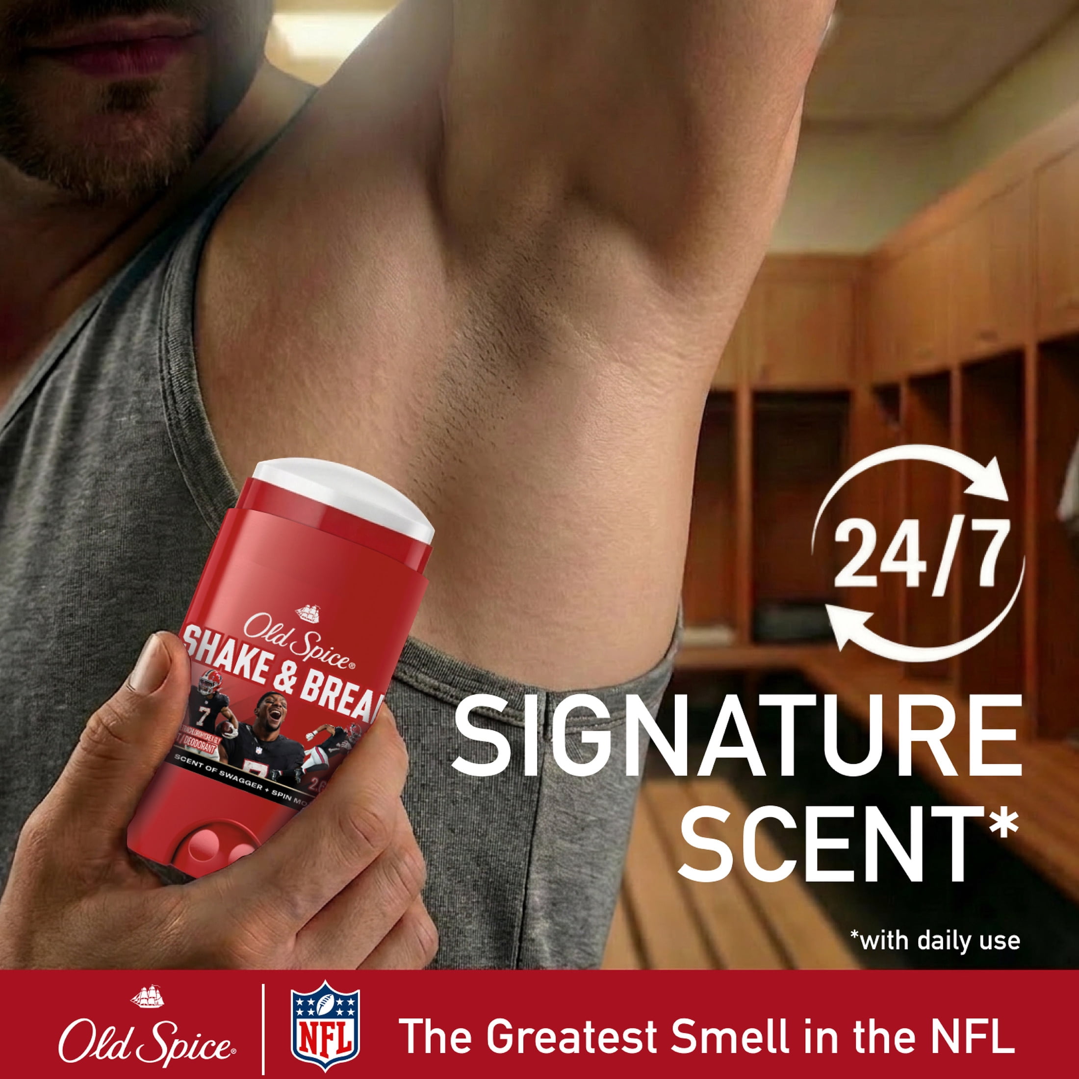 Old Spice Deodorant for Men, Antiperspirant, NFL Collection, Bijan Robinson, Scent of Swagger + Spin Moves, 2.6 oz