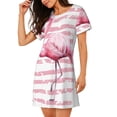 thumbnail image 2 of Logiee Flamingo Print Nightgowns for Women,Soft Short-Sleeved Lightweight Sleepwear, Loose Sleepshirts, 2 of 6
