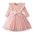 thumbnail image 2 of Baby Girl Clothes 12 18 Months Toddler Tutu Dresses Little Girls Tulle Fall Winter Long Sleeve Ruffle Holiday Party Dress 2-6Y, 2 of 8