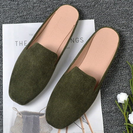 

Mishuowoti casual shoes for women 2023 Women s Spring And Autumn New Casual Comfortable Solid Color Flat Half Slippers