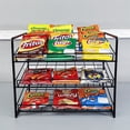 thumbnail image 4 of FixtureDisplays® Stackable Can Rack Organizer, Stackable Potato Chip Bag Storage Dispenser for Kitchen Cabinet or Pantry, Black 17.35" Wide x 12.8" Deep x 14" Tall 10145, 4 of 12
