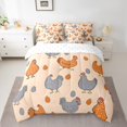thumbnail image 2 of 7 Piece Bed in a Bag King Size Comforter Set for Kids Chicken Bedding Set,Farmhouse Egg Reversible Bed Set,Rusic Hen Comforter with Sheet Set,All Season, 2 of 5
