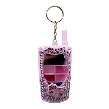 Claire's Girls Pink Kitten Rhinestone Flip Phone Lip Glosses on Chain, Children's
