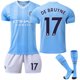 thumbnail image 1 of 23-24 Manchester City Home Football Shirt for Kids 17(DE BRUYNE) 12-13 Years, 1 of 2
