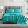thumbnail image 4 of American Home Collection Brushed Microfiber Sheet Set, Deep Pocket Extra Soft Sheets & Pillowcases Set, 4 Pieces, Full, Turquoise, 4 of 7