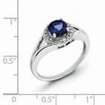 thumbnail image 3 of Sterling Silver Rhodium-Plated Diam. & Created Sapphire Ring (Size 6) Made In India qbr11sep-6, 3 of 3