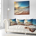 thumbnail image 2 of Designart Exotic Beach in Dominican Republic - Seashore Throw Pillow - 16x16, 2 of 4